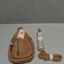 Sling Bag Crossbody Backpack - 2 in 1 Leather Cross Body Bag Fanny Pack with 2 Removable Straps