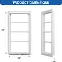 NeatiEase 2 Pack Shed Windows 10"x23", Transom Window Fixed Design with Tempered Glass for Playhouses, Sheds, Garage and Chicken Coops (White)