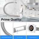 2Pack, PevePexe Toilet Hose Water Supply Line - 12" Length 3/8" COMP x 7/8" BC Braided Toilet Connector Hose