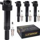 Set of 4 Ignition Coil Pack Spark Plugs Fits for 2012 2013 2014 2015 2016 Hyundai Elantra Tucson Kia Soul Forte 2.0 1.8 L4 Replaces# UF651 C1804