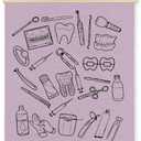 ignytiger Dental Office Decor, Dental Wall Art Poster Framed, Dentist Tools Purple Canvas Wall Art Prints for Hospital Office Decor, 12x16 Inches