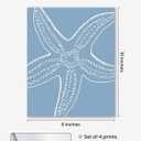 3 x FGFK Coastal Beach Palm Tree Blue Bikini Seashell Starfish Wall Art Prints Set of 4, Beach Room Decor, Coastal Summer Beachy Poster Wall Decor for Home Bedroom Living Room Office, 8x10 Unframed