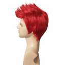 RightOn Red Wig for Men Short Red Wigs for Cosplay Party Wigs with Wig Cap