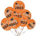 Class of 2025 Graduation Party Supplies & Decorations - 12pcs 18" Congrats Grad Orange Balloons Set for Memorable Grad Celebrations