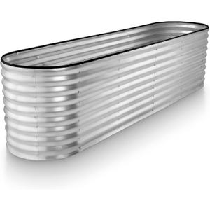 Galvanized Raised Garden Beds Outdoor // 822 ft Planter Raised Beds for Gardening, Vegetables, Flowers // Large Metal Garden Box (Silver) // Patented Tool-Free Design