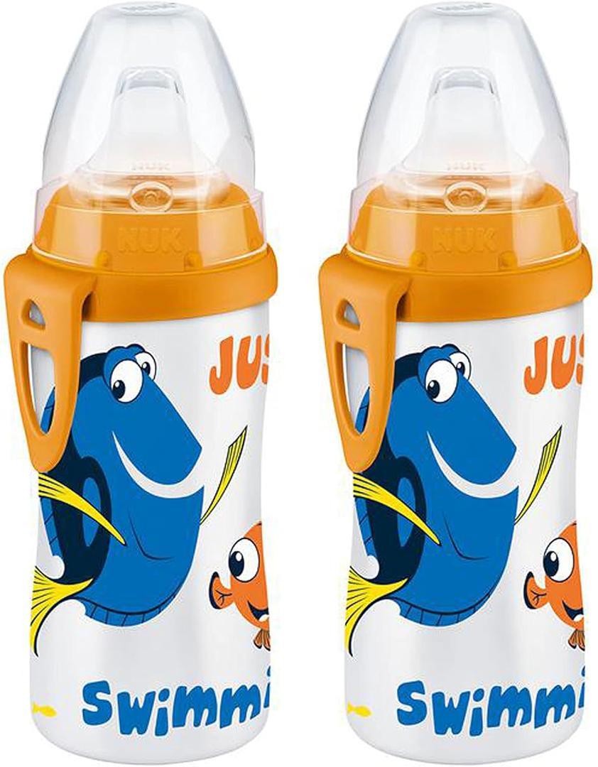 NUK Finding Dory Active Cup 10oz, 2 Count (Pack of 1)  BPA Free, Spill Proof Sippy Cup
