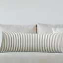 Boho Long Lumbar Throw Pillow Cover 14x36 Inch, Striped Body Chenille Pillow Covers, Decorative Pillows for Bed Sofa Farmhouse Livingroom, 1Pack (36" x 14" (Pack of 1))