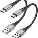 6 inch Short USB C Cable Fast Charging3 Pack, 0.5ft USB A to USB C Cable Short USBC Cable Braided, 3A USB Type C Cable for iPhone 15 16 Pro Max, Samsung Galaxy S24 S23, Google Pixel, iPad
