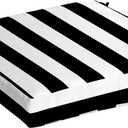 Arden Adirondack Chair Cushion, 21 x 21, Rain-Proof, Fade Resistant, Cushion for Adirondack and Outdoor Chairs 21 x 21, Black Cabana Stripe