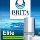 Brita Faucet Mount System, Water Faucet Filtration System with Filter Change Reminder, Reduces 99% of Lead, Made Without BPA, Fits Standard Faucets Only, Elite, Chrome, Includes 1 Replacement Filter