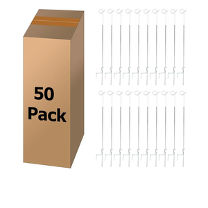 41 Inches Pig Tail Electric Fence Post, 50 Pack Stainless Steel Step in Fence Post, Electric Fencing Post for Garden and Livestock, White