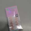 BTArtbox Press on Nails Short - White French Tip Press On Nails Square, Chrome Glazed Glue On Nails, Stick On Nails in 15 Sizes - 30 Soft Gel Fake Nail Kit, Be Elegant