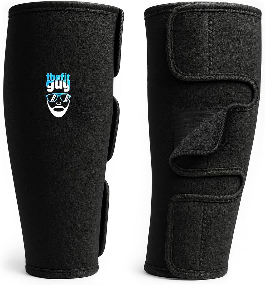 THEFITGUY Deadlift Shin Guards, 5mm Dense Neoprene Protection, Easy On-Off, No Need to Take Off Shoes - for Weightlifting and Functional Training (Pair)