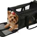 Sherpa Pet Carrier Airline Approved with Spring Wire Frame - Cat & Dog Carrier for In-Cabin Travel, Mesh Ventilation, Locking Zippers - Black Lattice, Large