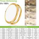 hykolity 10 inch Flush Mount LED Ceiling Light Fixture, 17W 1100lm, 2700K/3000K/3500K/4000K/5000K Adjustable Ceiling Lights, Gold Saturn Dimmable Lighting for Hallway Bathroom or Kitchen