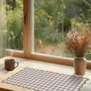 Scalloped Checkered Desk Mat Cute Brown Gingham XXL Large Gaming Mouse Pad Farmhouse Cottagecore Vintage Keyboard Computer Mat Pad for Desktop Aesthetic Cozy Office Desk Decor