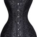 Charmian Women's 26 Steel Boned Cotton Long Torso Hourglass Body Shaper Corset 2XL