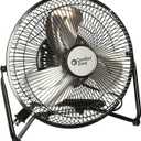 Comfort Zone 9 inch Cradle Fan, 3 Speed Floor or Table Fan with180 Degree Tilt, Metal Construction and Aluminum Blades, Carry Handle, Rubber Feet, Ideal for Bedroom, Workshop, or Garage, Black