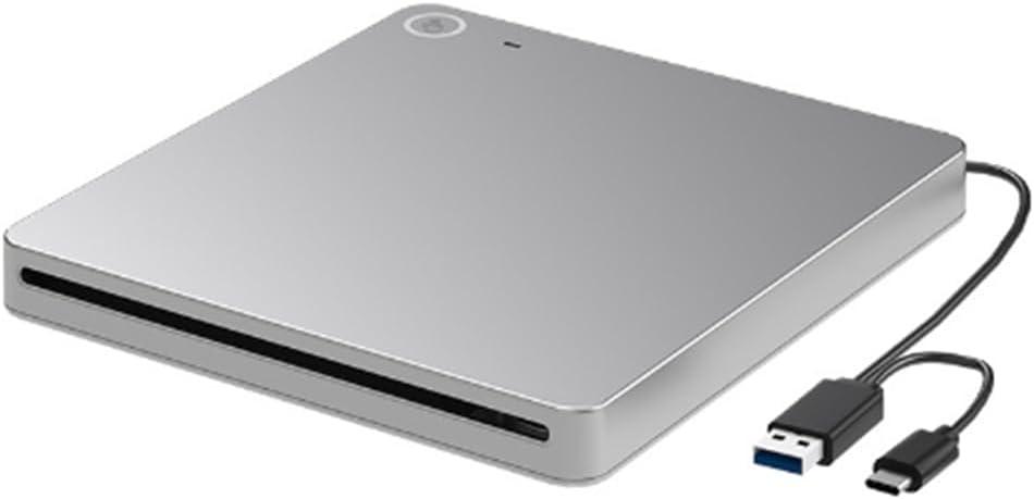 USB 3.0 & Type-C External DVD CD Drive, Portable Burner & Reader for Laptop, PC, Mac, Windows 11/10/8/7, Plug & Play, Lightweight Design for Home, Office, and Travel Use