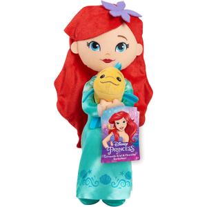 Disney Princess Lil' Friends Ariel & Flounder 14-inch Plush Doll, Kids Toys for Ages 3 Up by Just Play