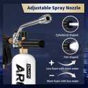 Foam Cannon for Pressure Washer, Stubby Gun with Dual Connector (M22-15mm Adapter + Wash Mitt), 5 Nozzles Tips, 4000 PSI Pressure Washer Gun, 1/4" Quick Connect for Auto/Home, 1 Liter