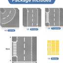 Pokiiulk 9 Pack Road Base Pates for Building, Compatible with Lego Classic Bricks, 10 x 10 Baseplates Fits for Lego Roads, Road Base Plates for City Sets (Attached DIY Stickers)