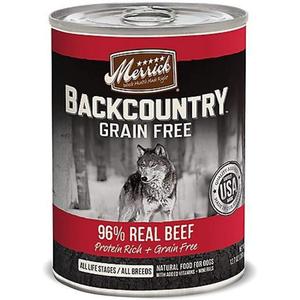Merrick Backcountry 96 Real Beef Can Dog Food (1 Fl Oz (Pack of 1)) Best Before, July 2025