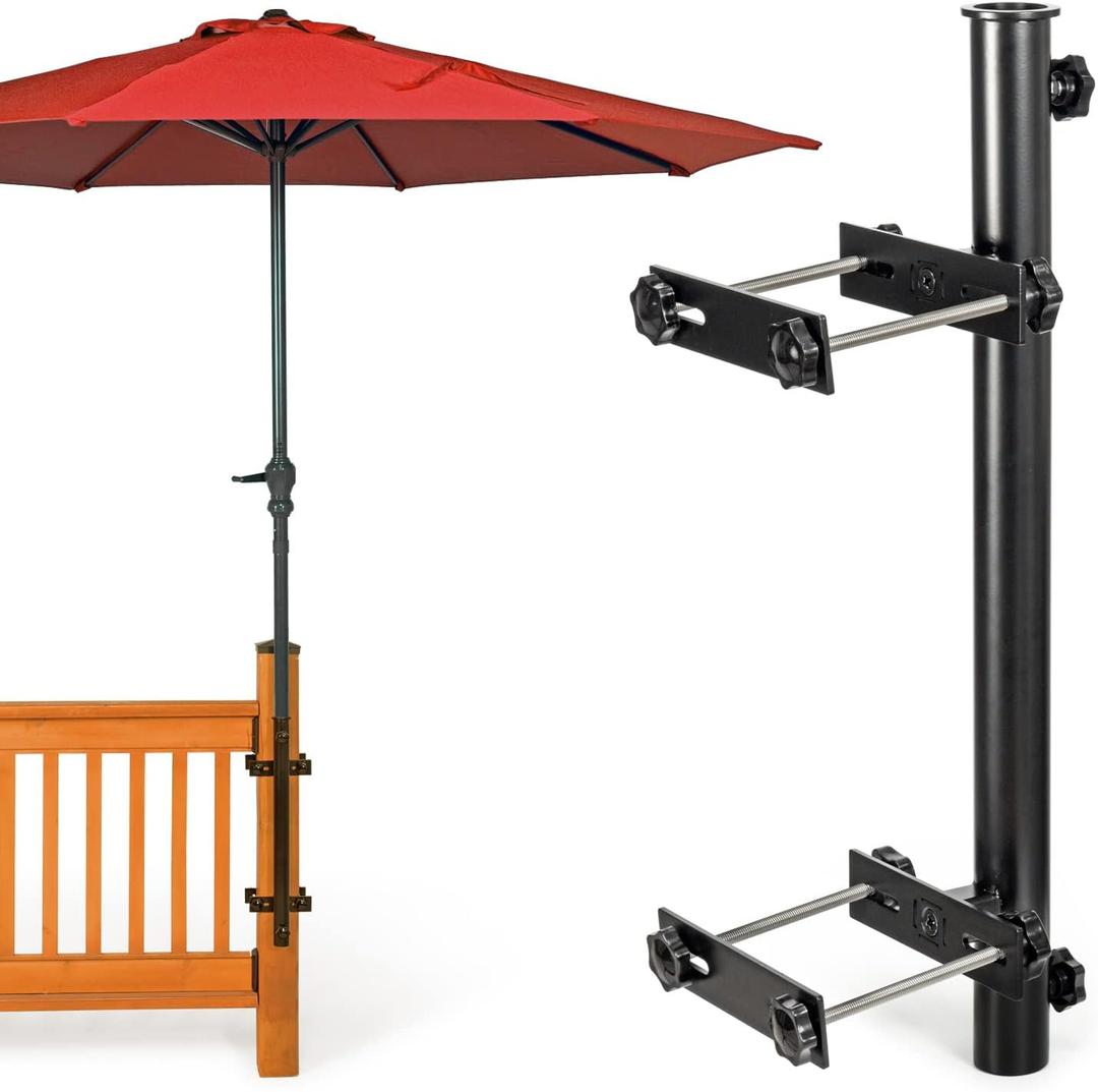 304 Stainless Steel Patio Umbrella Holder, Heavy-Duty Umbrella Deck Mount, for Outdoor Umbrella Holder for Deck Railing,Post Deck Umbrella Mount (Post, Black)