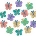 XGNG 18PCS Colorful Woolen Butterfly Patch Crochet Butterfly Applique Hand Crocheted Applique for Clothing Hair Accessories Brooches DIY Handmade Decoration