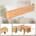 Wall Mounted Coat Rack with Shelf, Wooden Entryway Organizer with Hidden Metal Hooks for Hanging Coats Bags Keys, Modern Floating Shelf for Hallway Bathroom (Oak, 5 Hooks)