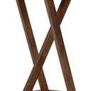 Kate and Laurel Aja Modern Side Table; 15 x 15 x 23; Walnut Brown; Decorative Modern Geometric Wood Bedroom Nightstand Table with Round Tabletop and Unique Slanted Legs