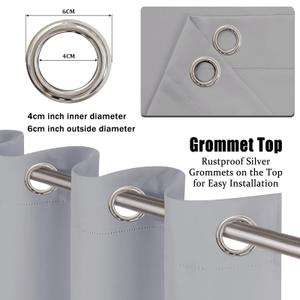 84" 1 panel blackout window curtain 54"W X 84"L gray