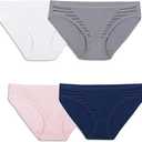 Fruit Of The Loom Womens Breathable Underwear, Moisture Wicking Keeps You Cool & Comfortable, Plus Size Bikini, Coolblend - Bikini - 4 Pack - Colors May Vary, 7 US