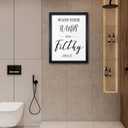 Sorbrozo Funny Bathroom Wall Art Decorative Statement Toilet Sign Toilet Decoration Small Black Frame Canvas Art For Kids Toilet 11x14 in