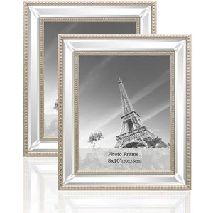 Meetart 8x10 2 Pack Mirror Photo Frames Sets for Wall Pictures Decor or Table Stand