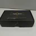 Wican Guest Towel Holder Tray for Bathroom, Oak and Iron Napkins Holder for Powder Room Dinning Table Wooden Basket for Disposable Paper Hand Towels Gold and White (9.06 x 5.51 x 2.56 inchs)