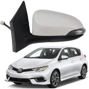 Car Door Mirror Side Mirror for Toyota COROLLA 2014-2018 Left Driver Side | Power Adjustable Glass | Heated Glass| Paint To Match |Turning Signal | Replace Partslink TO1320295| WHITE (LH)