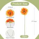 12pcs Artificial Gerbera Daisies 17.7 Orange Fake Daisy Flowers Faux Silk Flowers with Stems for Wedding Home Kitchen Party Garden Indoor Decoration(Orange)