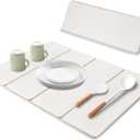 Large Stone Dish Drying Mat for kitchen Counter, 24"(L)x16"(w) Dish Drying Mat, Fast Water-Absorbing,Diatomaceous Earth Non-Slip Stone Mat, Multi-Purpose Foldable Dish Drying Stone Mat