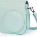 Phetium Instant mini 12 Camera Protective Case Compatible with Instax Mini 12 11,PU Leather Bag with Pocket and Adjustable Shoulder Strap (Mint Green)