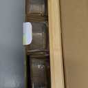 Basicwise Set of 3 Square Glass Jars with Bamboo Lids and Wooden Tray  Rectangular Charcuterie, Snack Organizer and Fruit Platter for Party, Candy Jars, Cookies, Nuts, Fruits and Snack Box