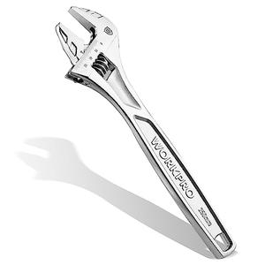 WORKPRO Adjustable Wrench, 10-inch Heavy Duty Spanner with Inch/Metric Scale, Premium Cr-V Steel, Chrome Plated