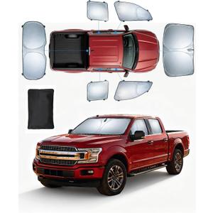 Front Rear Side Window Covers for Ford F-150 2015-2020 6 PCS Sunshade