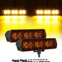6 Inch Amber LED Light Bars 2PCS, 4300 Lumens, Single Row Slim Light Bar, Spot Amber Beams for ATVs, UTVs, Trucks, Motorcycles