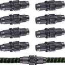 8 Sets Expandable Garden Hose Repair Kit, 3/4 inch Male Female Connectors & Plastic Faucet Adapter for Leaking Hoses (Black)