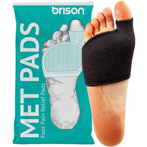 Brison Metatarsal Pads for Women and Men Ball of Foot Cushion - Gel Sleeves Cushions Pad - Fabric Soft Socks for Supports Feet Pain Relief - 2 Pairs L (Men 10-12, Women 11.5-13.5)