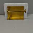 Toilet Paper Holder with Natural Marble Shelf for Bathroom Washroom,Wall Mounted Tissue Holder Suitable for Mega Roll (Brushed Gold, Middle 7.87 * 4.72 in)