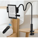 Kindle Holder with Remote Page Turner, Kindle Stand for Bed Reading, No Text Blocked 6mm Clip, No Margin Adjustments, Whisper-Quiet Page Turns, Fits 4.7-10" Devices (Paperwhite/Oasis, iPad/iPhone)