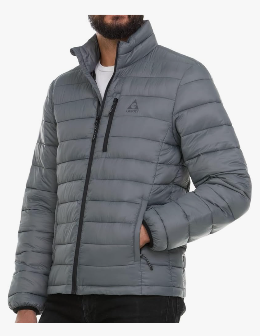 Gerry Packable Puffer Jacket Men, Warm Lightweight Winter Jackets for Men XL Grey