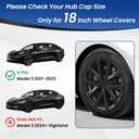 Model 3 Hubcaps - 18 Inch Aero Wheel Covers Replacement Wheel Caps 18'' Model S Plaid Arachnid Wheels Version Hub Caps Compatible with Model 3 Accessories 2017-20231PCS